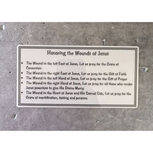 Honoring The Wounds of‎ Jesus Bookmark Laminated Card 6"x3"